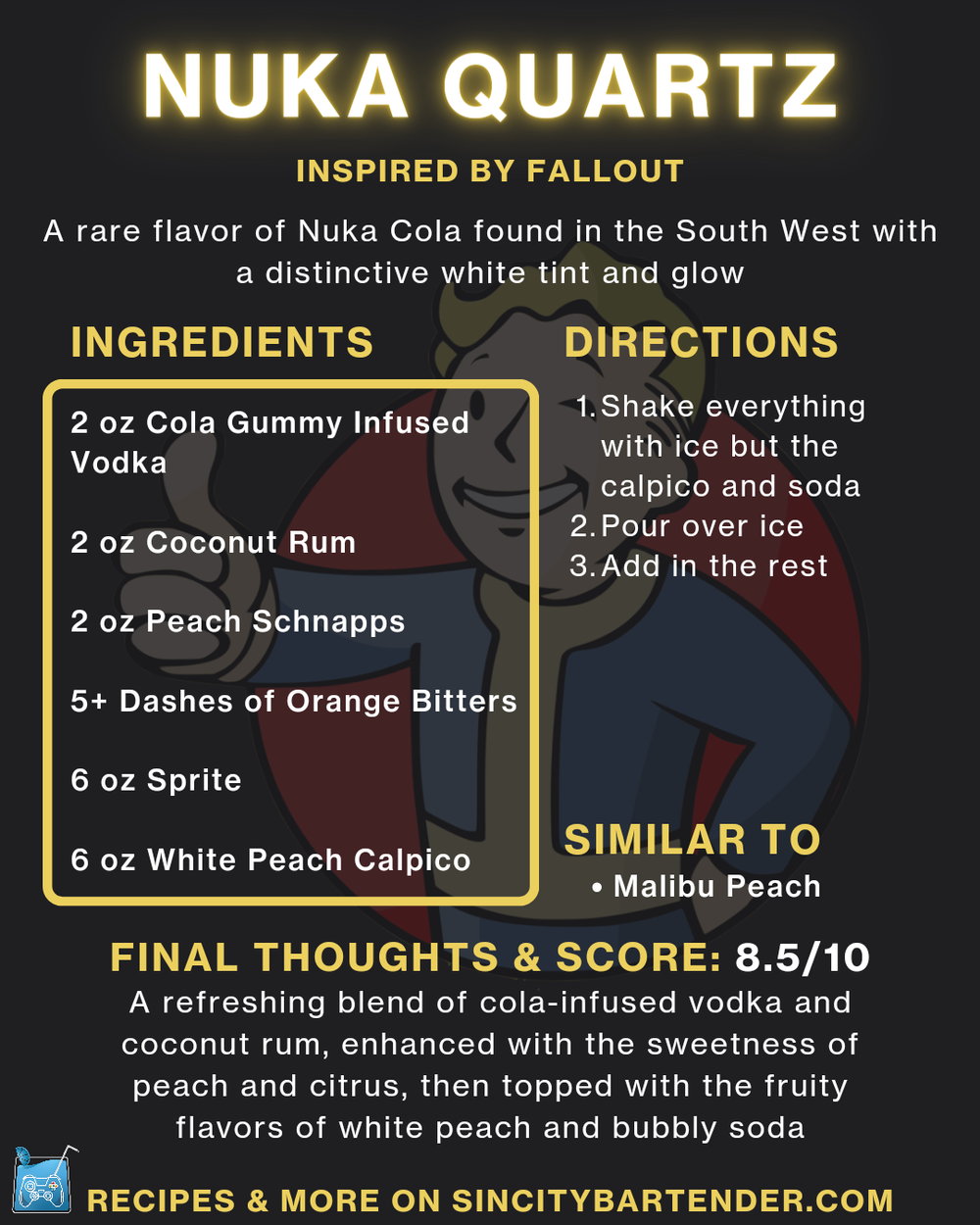 Nuka Quartz — Cocktail & Mocktail inspired by Fallout